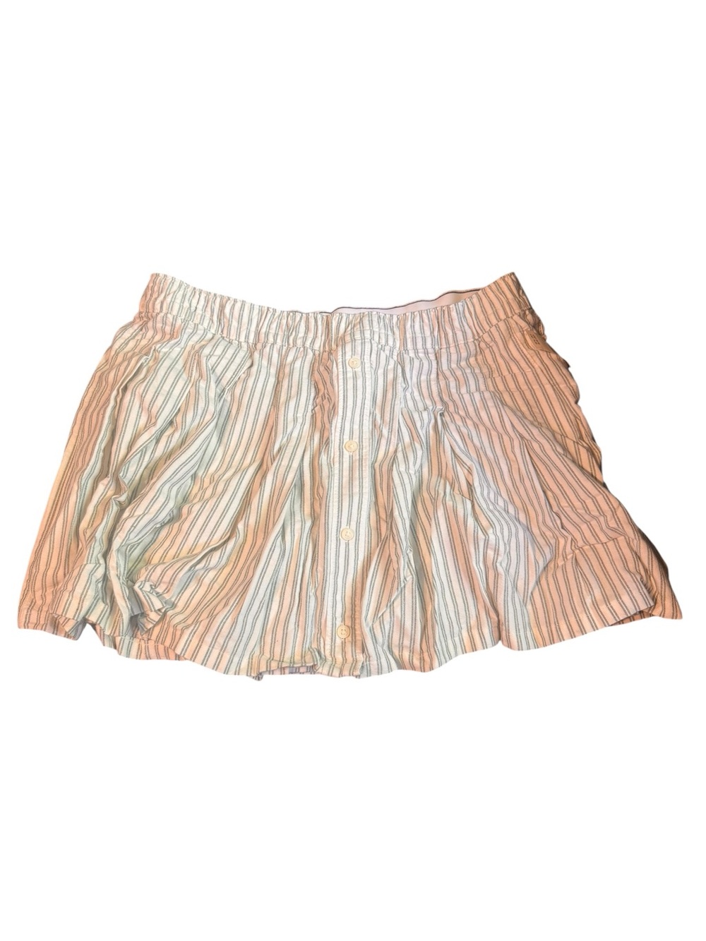 Offline by Aerie Striped Button-Front Casual Women’s Skort - White & Blue